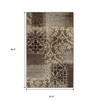 5' X 8' Ivory Light Blue Abstract Stain Resistant Area Rug