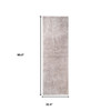 8' Beige Shag Stain Resistant Runner Rug