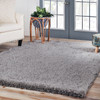 4' X 6' Grey Shag Stain Resistant Area Rug