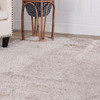 8' X 10' Beige Shag Stain Resistant Area Rug