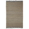 5' X 8' Grey Chevron Hand Woven Stain Resistant Area Rug With Fringe