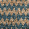 5' X 8' Teal Chevron Hand Woven Stain Resistant Area Rug With Fringe
