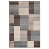 6' X 9' Grey Patchwork Power Loom Stain Resistant Area Rug