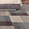 7' X 9' Grey Patchwork Power Loom Stain Resistant Area Rug