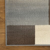 8' Square Grey Square Patchwork Power Loom Stain Resistant Area Rug