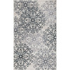 5' X 8' Oatmeal And Gray Medallion Power Loom Stain Resistant Area Rug