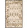 5' X 8' Brown Damask Power Loom Distressed Stain Resistant Area Rug
