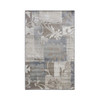 8' X 10' Ivory Gray And Olive Floral Power Loom Distressed Stain Resistant Area Rug