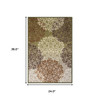 2' X 3' Greens And Browns Floral Power Loom Non Skid Area Rug