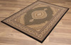 5' X 8' Cream Oriental Power Loom Stain Resistant Area Rug