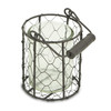 4" Brown and Clear Wire Basket and Glass Jar