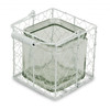 5.5" White and Clear Wire Basket Glass Jar