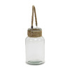 10" Clear and Brown Glass Jar with Rope