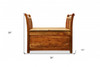 38" Natural Solid Wood Entryway Bench With Flip Top and High Sides