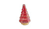 12" Red And Gold Glass Christmas Tree Sculpture