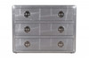 42" Silver Aluminum Three Drawer Standard Dresser