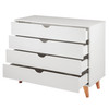 35" White Solid Wood Four Drawer Standard Dresser