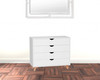 35" White Solid Wood Four Drawer Standard Dresser
