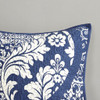 Indigo Blue & White Ogee Design Quilt Set AND Decorative Pillows (Vienna-Indigo-cov)