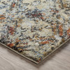 10' X 13'  Brown Light Blue And Gray Distressed Diamond Area Rug