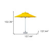 13' Yellow Polyester Round Market Patio Umbrella