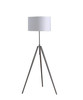 64" Chrome Adjustable Tripod Floor Lamp With White Shade