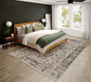 5' X 8' Gray Oriental Area Rug With Fringe