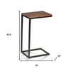 25" Black And Chestnut Solid Wood Rectangular End Table