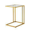 25" Gold And Clear Glass Square End Table