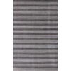 9' X 12' Dark Grey And White Striped Hand Loomed Area Rug