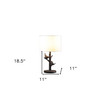 19" Rustic Dark Bronze Birds on a Tree Table Lamp With White Shade