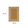 3' X 5' Tan Stain Resistant Indoor Outdoor Area Rug