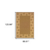 8' X 11' Tan Stain Resistant Indoor Outdoor Area Rug