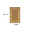 9' X 13' Tan Stain Resistant Indoor Outdoor Area Rug