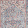 6' X 9' Blue And Orange Medallion Distressed Washable Area Rug