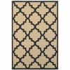 2' X 4' Sand Geometric Stain Resistant Indoor Outdoor Area Rug