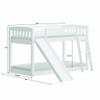 White Twin over Twin Solid Wood Bunk Bed With Slide and Ladder