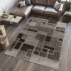 5' X 8' Brown Geometric Area Rug