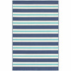 5' X 8' Blue Geometric Stain Resistant Indoor Outdoor Area Rug