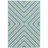 5' X 8' Blue Geometric Stain Resistant Indoor Outdoor Area Rug