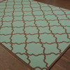 5' X 8' Blue Geometric Stain Resistant Indoor Outdoor Area Rug