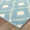 6' X 9' Blue Geometric Stain Resistant Indoor Outdoor Area Rug