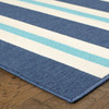 6' X 9' Blue Geometric Stain Resistant Indoor Outdoor Area Rug