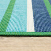 6' X 9' Blue Geometric Stain Resistant Indoor Outdoor Area Rug