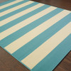 6' X 9' Blue Geometric Stain Resistant Indoor Outdoor Area Rug