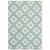 10' X 13' Blue Geometric Stain Resistant Indoor Outdoor Area Rug