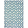 10' X 13' Blue Geometric Stain Resistant Indoor Outdoor Area Rug