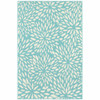 5' X 8' Blue Floral Stain Resistant Indoor Outdoor Area Rug