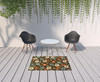 4' X 6' Brown Floral Stain Resistant Indoor Outdoor Area Rug