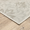 6' X 9' Ivory Floral Stain Resistant Indoor Outdoor Area Rug